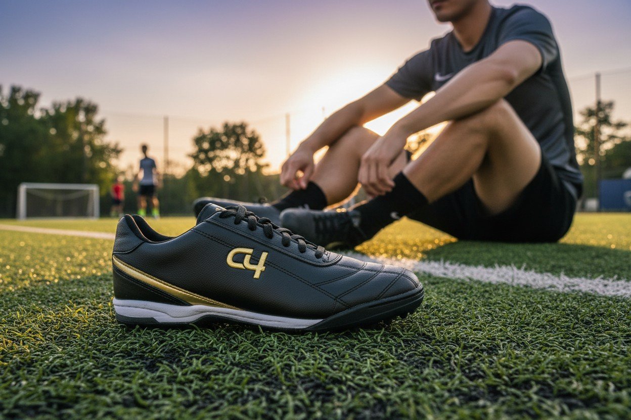 Chuteira Masculina Society C4 Sports Em Couro De Alta Durabilidade